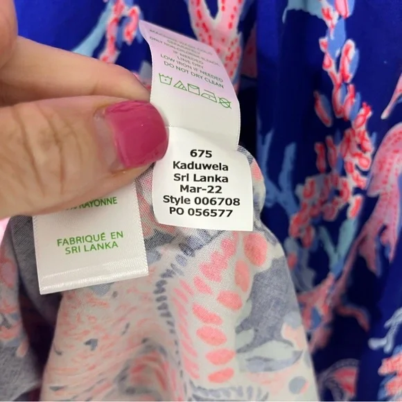 Lilly Pulitzer Luna Bay Tunic Borealis Blue Swim On Over Size Medium - Picture 8 of 8
